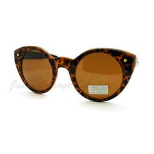 Womens Round Cateye Sunglasses Chic Retro Fashion Shades UV 400