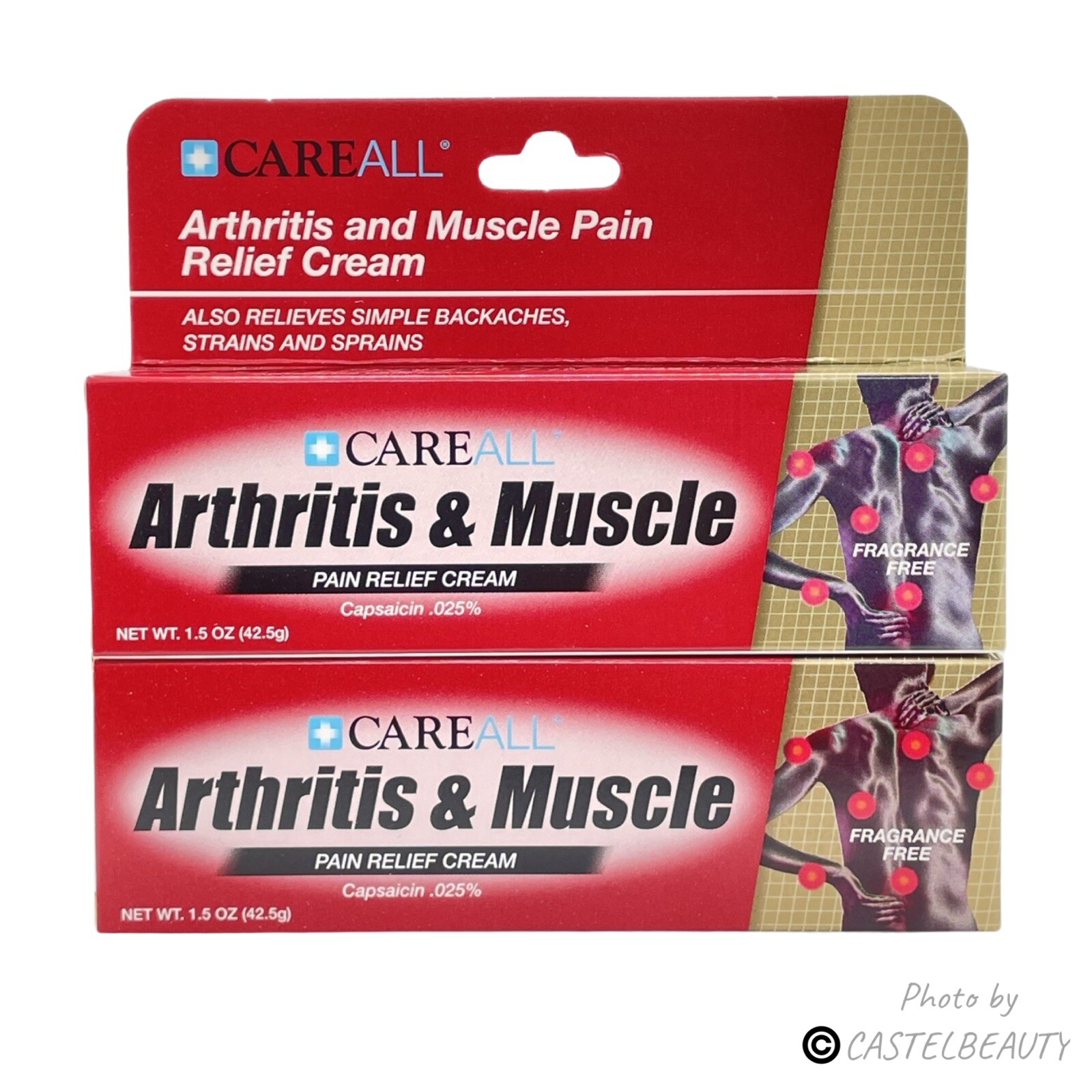 2 PACK CareAll Arthritis And Muscle Pain Relief Cream 2x1.5oz/EXP09/