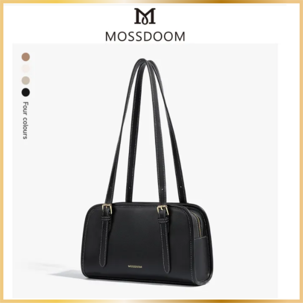 MOSSDOOM PU leather Square Shoulder Bag For Women Simple Korean Fashion Black