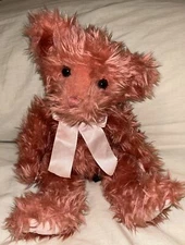 Russ Berrie Marmalade Pink Teddy Bear Plush Stuffed Animal Vtg 18" Clean EUC