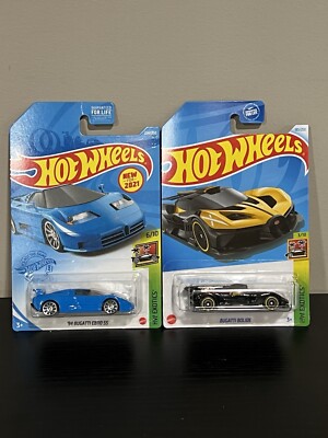 Hot Wheels BUGATTI BOLIDE BLACK & YELLOW + '94 BUGATTI EB110 SS Lot Of 2