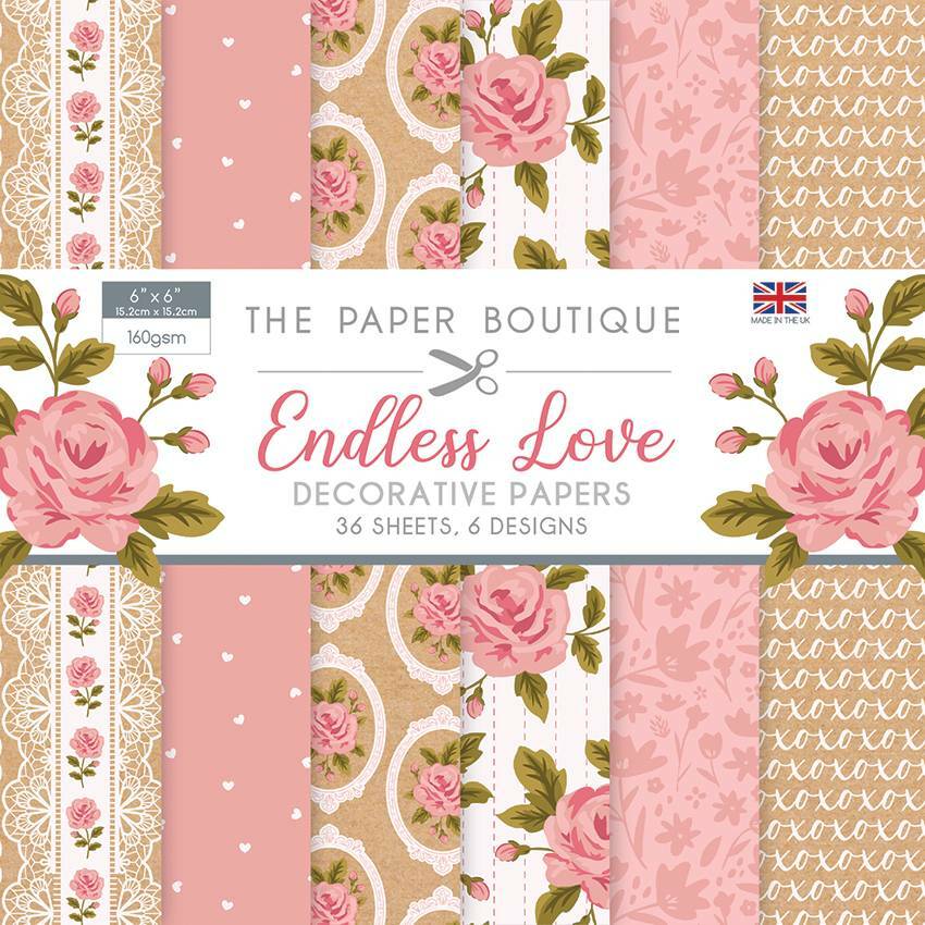 Paper Boutique Endless Love 6""x 6"" Paper Pad Valentine Mothers Day Card Making
