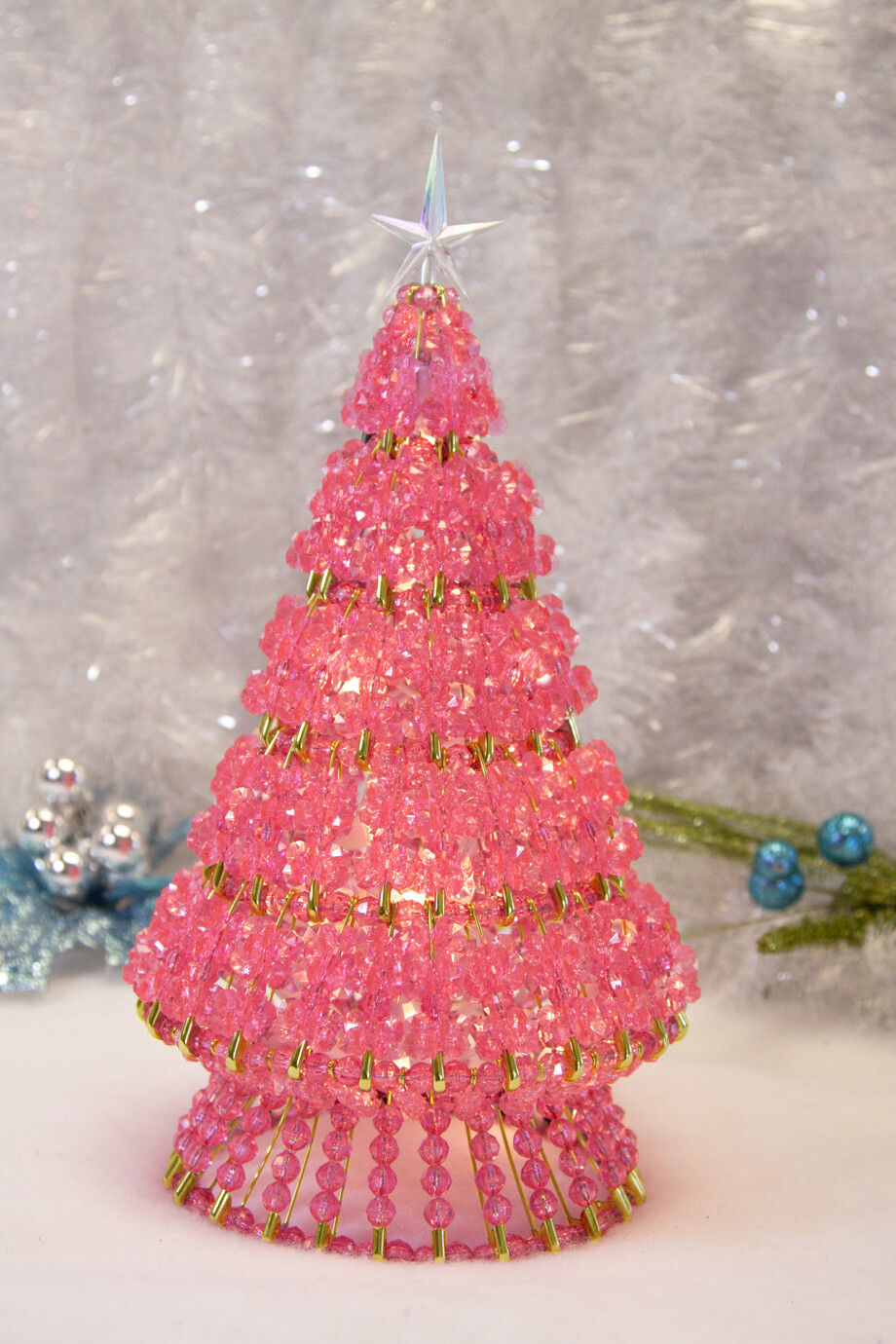 Beaded Christmas Tree Kits with Lights 12" eBay