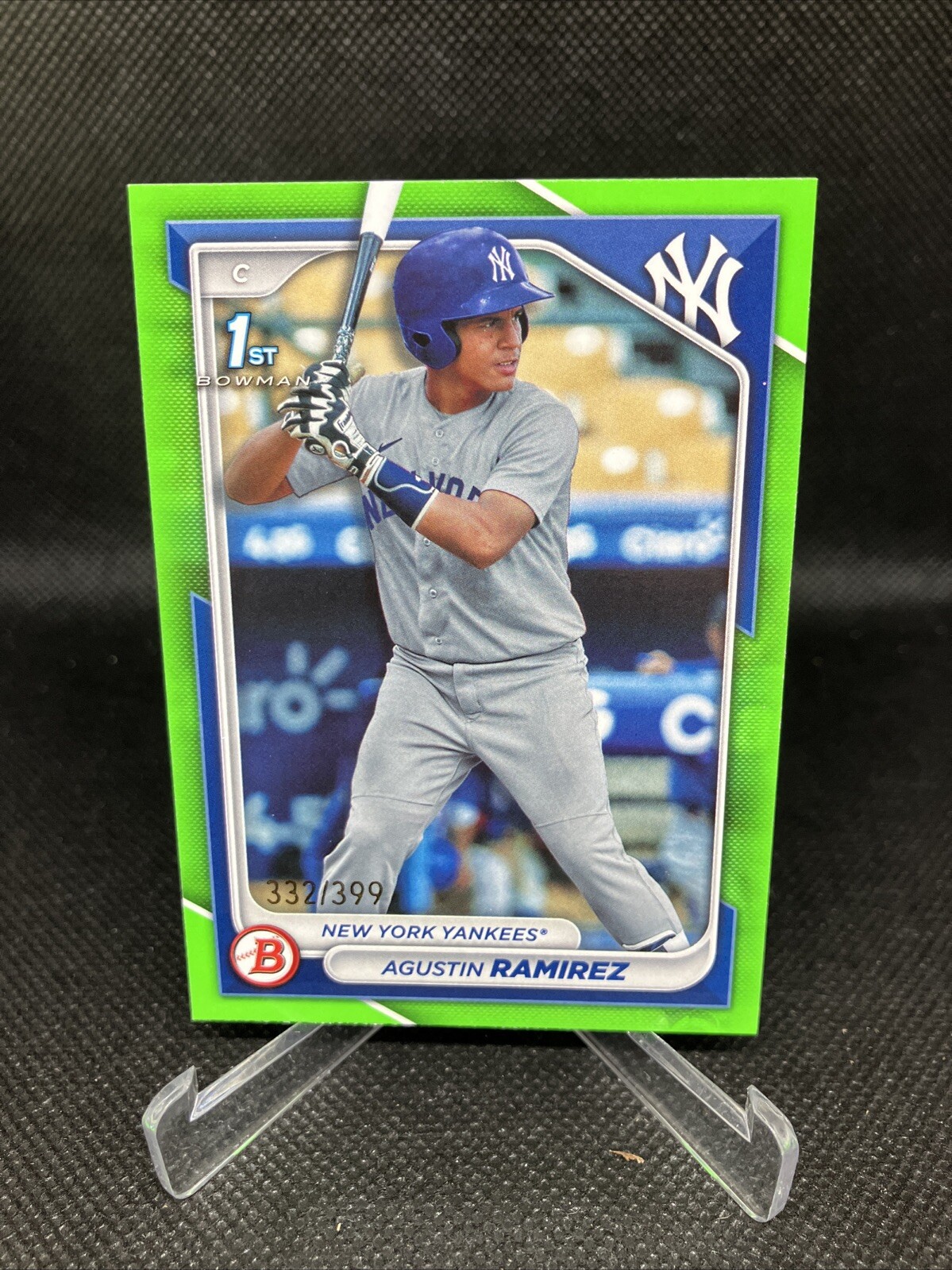 2024 Bowman Agustin Ramirez Neon Green Border 1st Prospect #332/399 Yankees