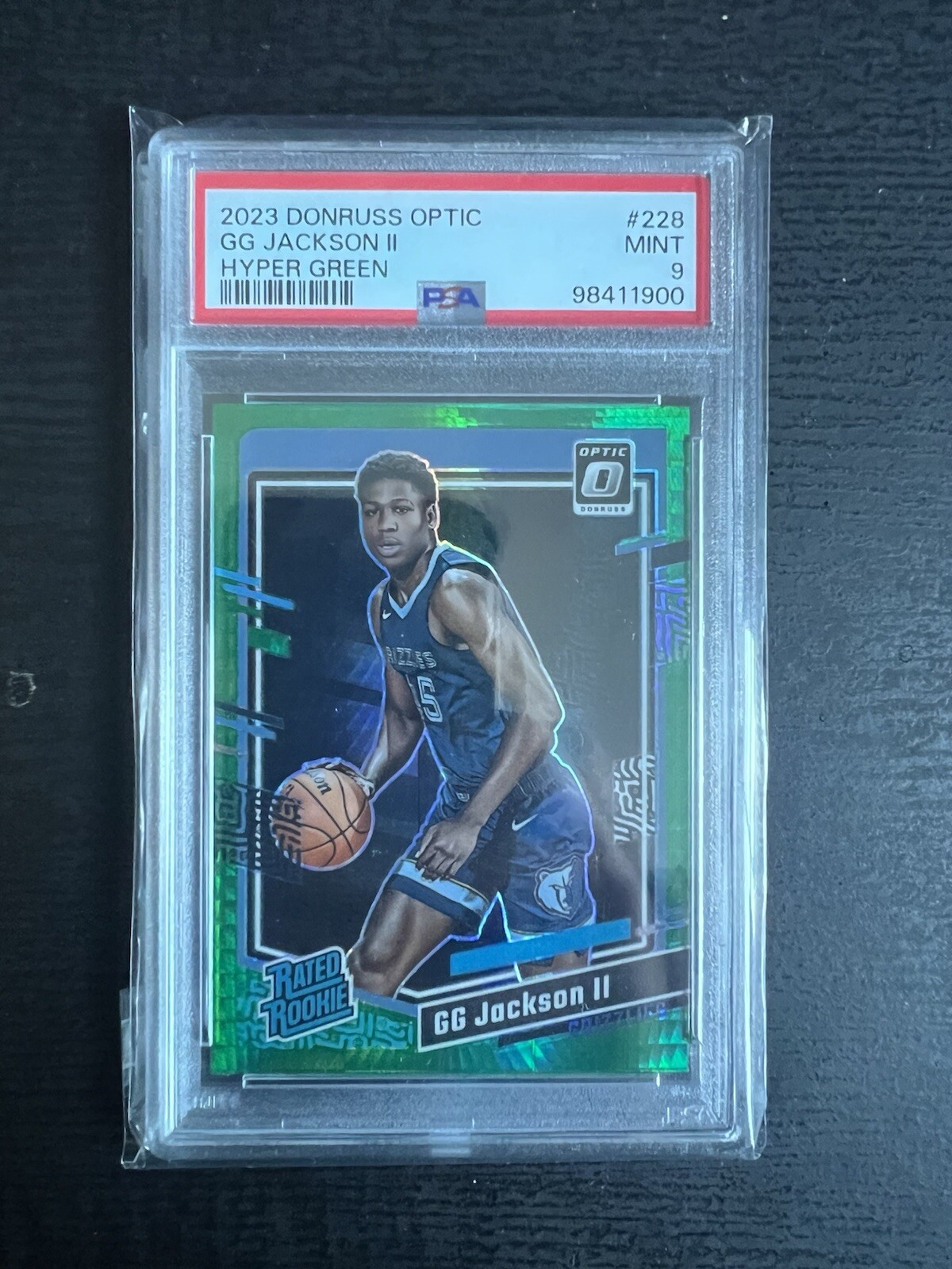 2023 PANINI DONRUSS OPTIC HYPER GREEN #228 GG JACKSON II ROOKIE RC PSA 9