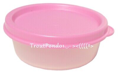 Tupperware Small Bowl Mini Snack Cup Half Size 2 Ounces Sheer with Blush Pink