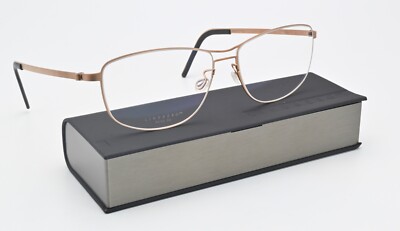 LINDBERG Brille 9632 Col U15 Strip Titanium Seidenmatt Kupfergold Eckig Leicht