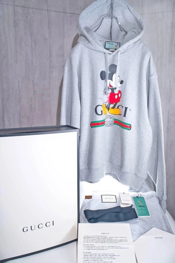 DISNEY GUCCI Autentico Pullover Felpa con Cappuccio Uomo Taglia XS Made in Italy da JP