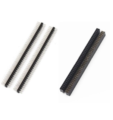 2Pairs 2x40Pin 2.54mm Double Row Male & Female Socket Header PCB Connector 4PCS