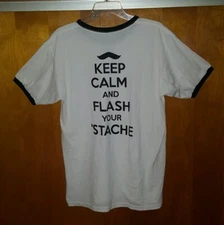 Dr. McGillicuddy's Liqueur Promo ~ Flash Your Stache Uni sex T-Shirt Men Size L 