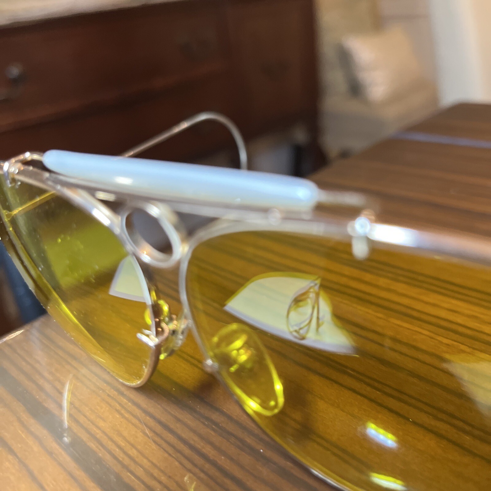 VINTAGE JAPANESE MADE AVIATOR STYLE YELLOW SHOOTING GLASSES eBay