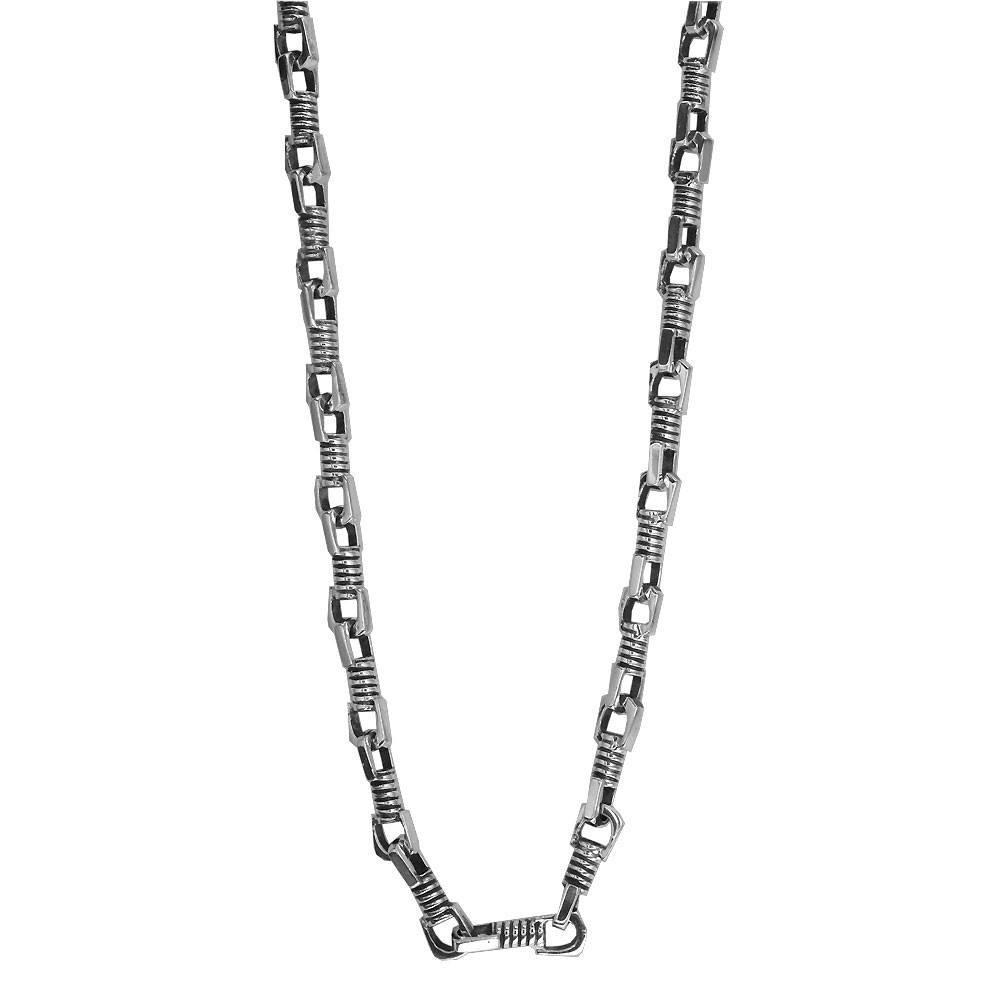 ★HARANG★ HR 28702N_Silver Chain Necklace (middle line) Box Chain Silver 22” | Shen Yun Collections