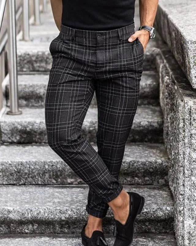Plaid work 2025 pants mens