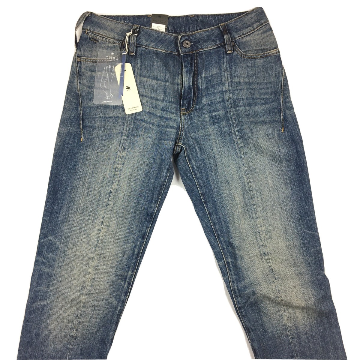 G-Star Raw Women's Lanc 3D Mid Blue Denim Boyfriend Jeans W25 L28 NEW RRP  $230