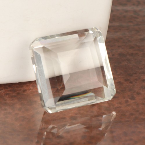 Large 100 CT Crystal White Topaz Square Faceted Cut Loose Gemstone ...