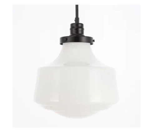 Living District LD6261BK Lyle Single Light 11" W Pendant w/Frosted Glass,Black - Picture 1 of 3