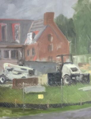 Construction In Bennington - Original Oil Painting