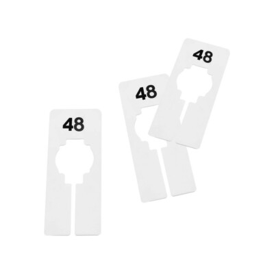 Hangers Retail Clothing 2'' x 5'' Rectangular Plastic Size 48 Dividers 10Pcs White