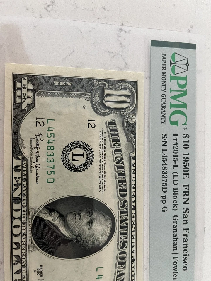 1950E $10 FRN San Francisco PMG 67EPQ FR-2015-L  Granahan Fowler - Image 2 of 4