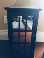 BRAND NEW PIER 1 LARGE BLACK AND GOLD WOOD LANTERN