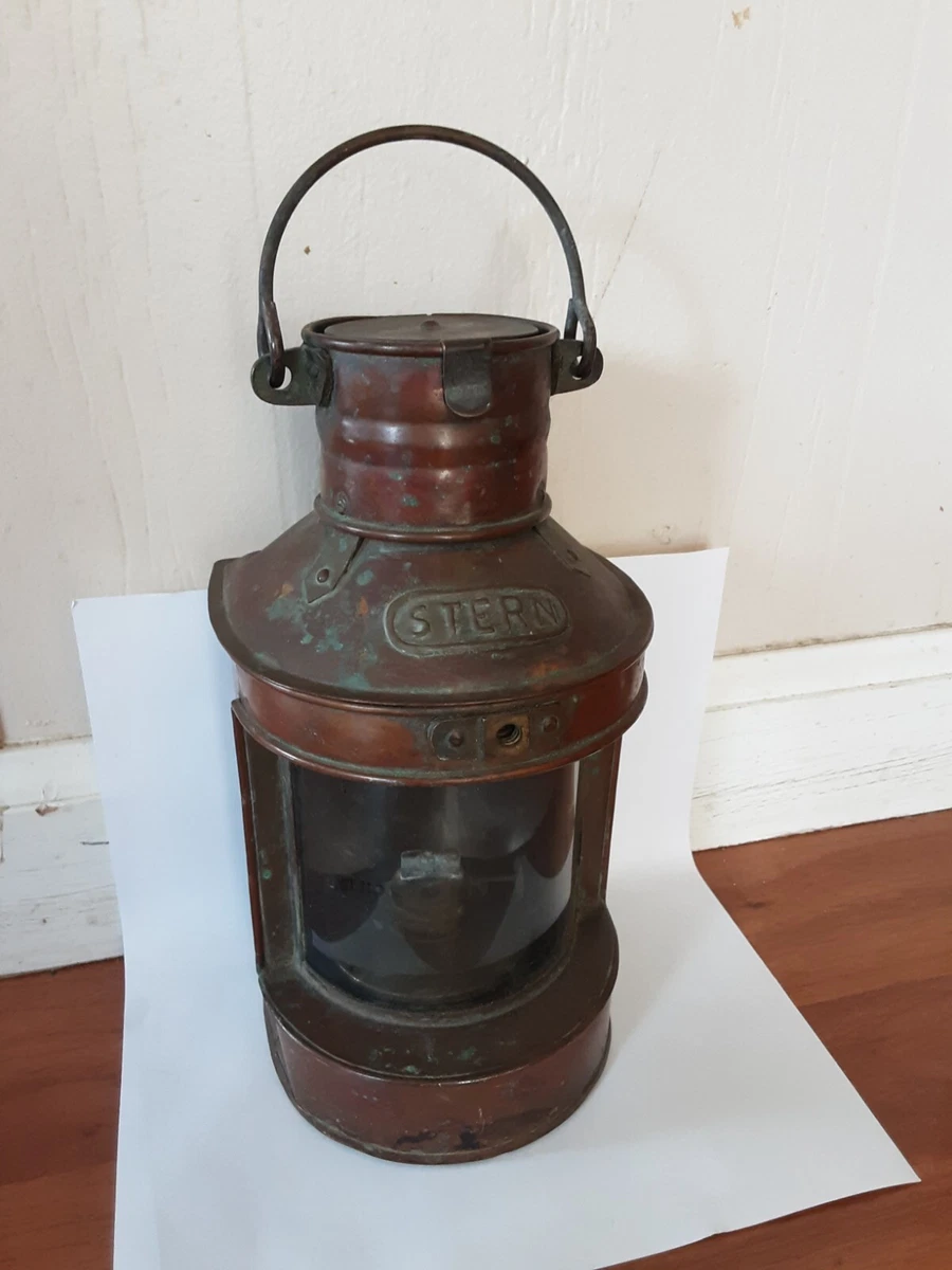 Vintage Tung Woo Copper Nautical Ship Stern Lantern Hong Kong Original