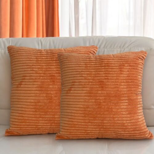 Set of 4 - Cushion Covers Plain Corduroy Cord Jumbo Super Soft 18x18" 45x45cm - Picture 92 of 192