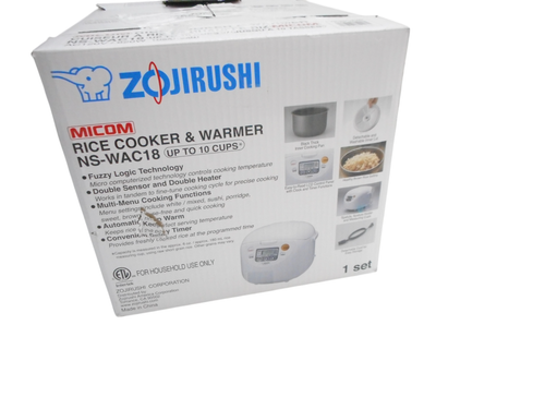 New Zojirushi NS-WAC18 Rice Cooker & Warmer 10 Cups Cool White - Picture 7 of 7
