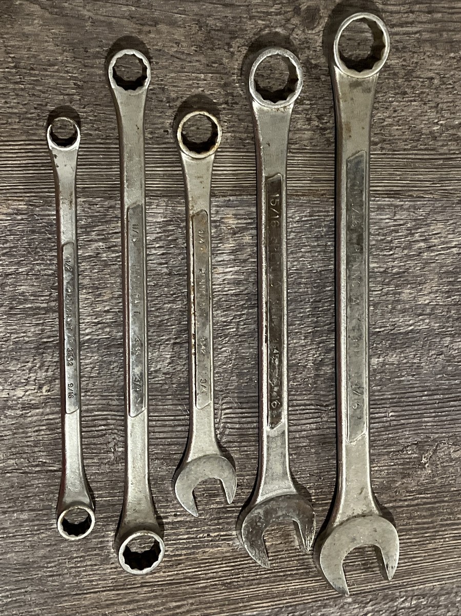 Large Vintage Penncraft Combination Open End Box Wrenches JC Large Vintage Penncraft Combination Open End Box Wrenches JC