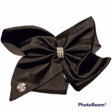 Girls Black Rhinestone Hair Bow
