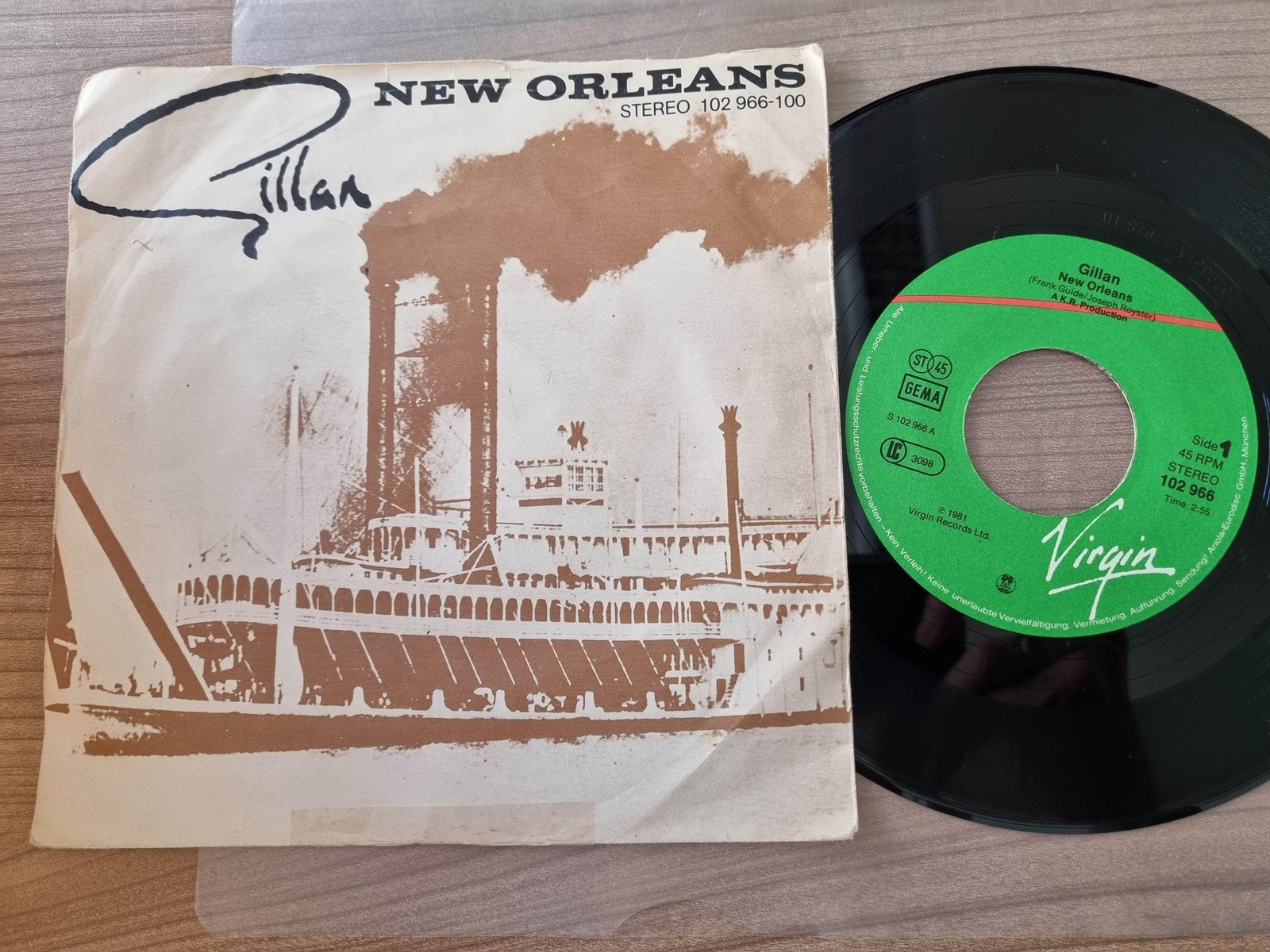 7"" Single Gillan - New Orleans Vinyl Germany