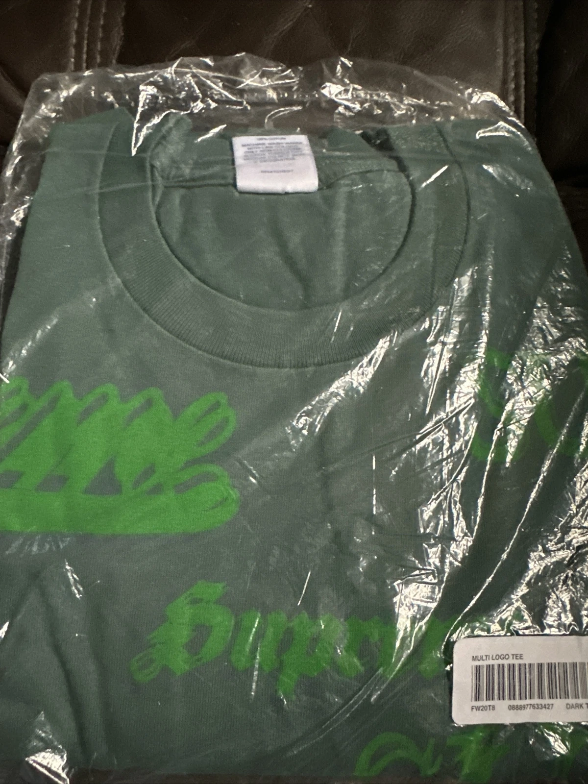 T shirt Supreme Multi Logo sarcelle foncée automne hiver 2020 FW20 taille L