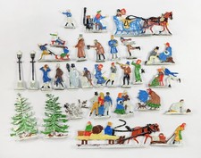 30 Hans Heinrichsen German Lead Ice Skating Toy Figures 1920s Christmas Decor