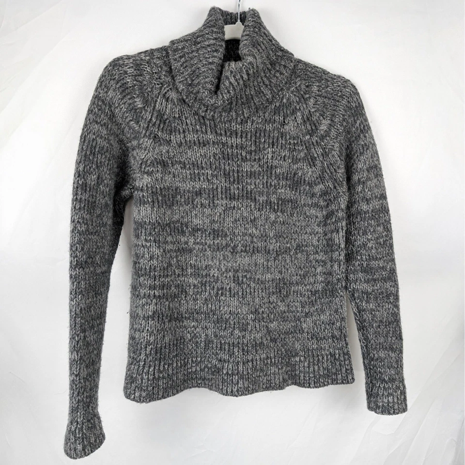 Acogedor suéter Calypso St. Barth lana camel para mujer XS gris grueso tejido cuello alto Foto 2 de 4