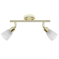 Brilliant Lampe Sofia Spotrohr 2Flg Messing/Weiß-Alabaster | 2X D45, E14, 40W, G