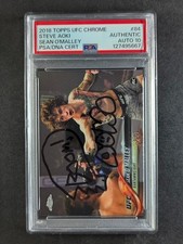 2018 Topps Chrome UFC SEAN O'MALLEY RC Hard Signed By STEVE AOKI #84 PSA AUTH