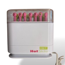 Vintage Conair Hot Sticks Hair Setter Rollers 14 Flexible Rubber Pink Green