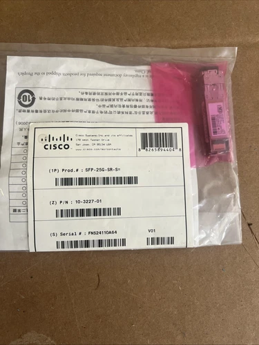 Cisco SFP-25G-SR-S Tranceiver Module with separate cisco packaging