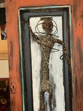 “OR ME” Untitled James Lynch Wall Sculpture Contemporary Mixed Media Art 29x13