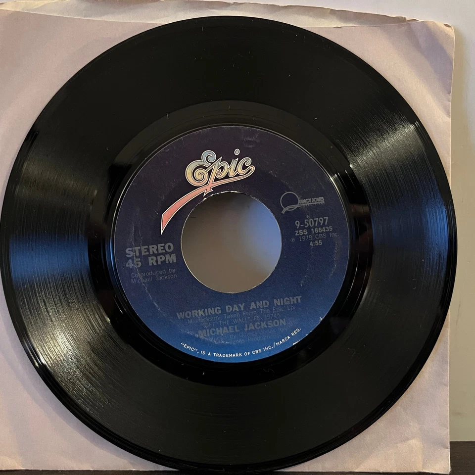 MICHAEL JACKSON - Rock With You / Working Day Night - 7" Vinyl Record 45RPM - EX - Image 2 of 3