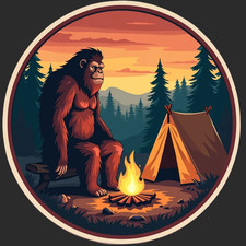 Bigfoot sticker vinyl decal wild forest comic cryptid mountain outdoors