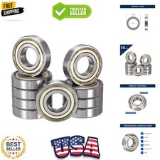 R10ZZ Deep Groove Ball Bearings, ID 5/8" x OD 1-3/8" x Width 11/32" Double Sh...