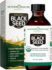 Mother Nature USDA Organic Black Seed Oil   Cold Pressed, Unrefined  Vegan Nige