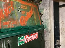 Vintage Castrol Oil Cabinet Pump With Extras  And Sign Above Jugs last time