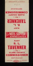 1960s? VOTE Elect B. L. Tavenner for Clark County Commissioner Springfield OH MB