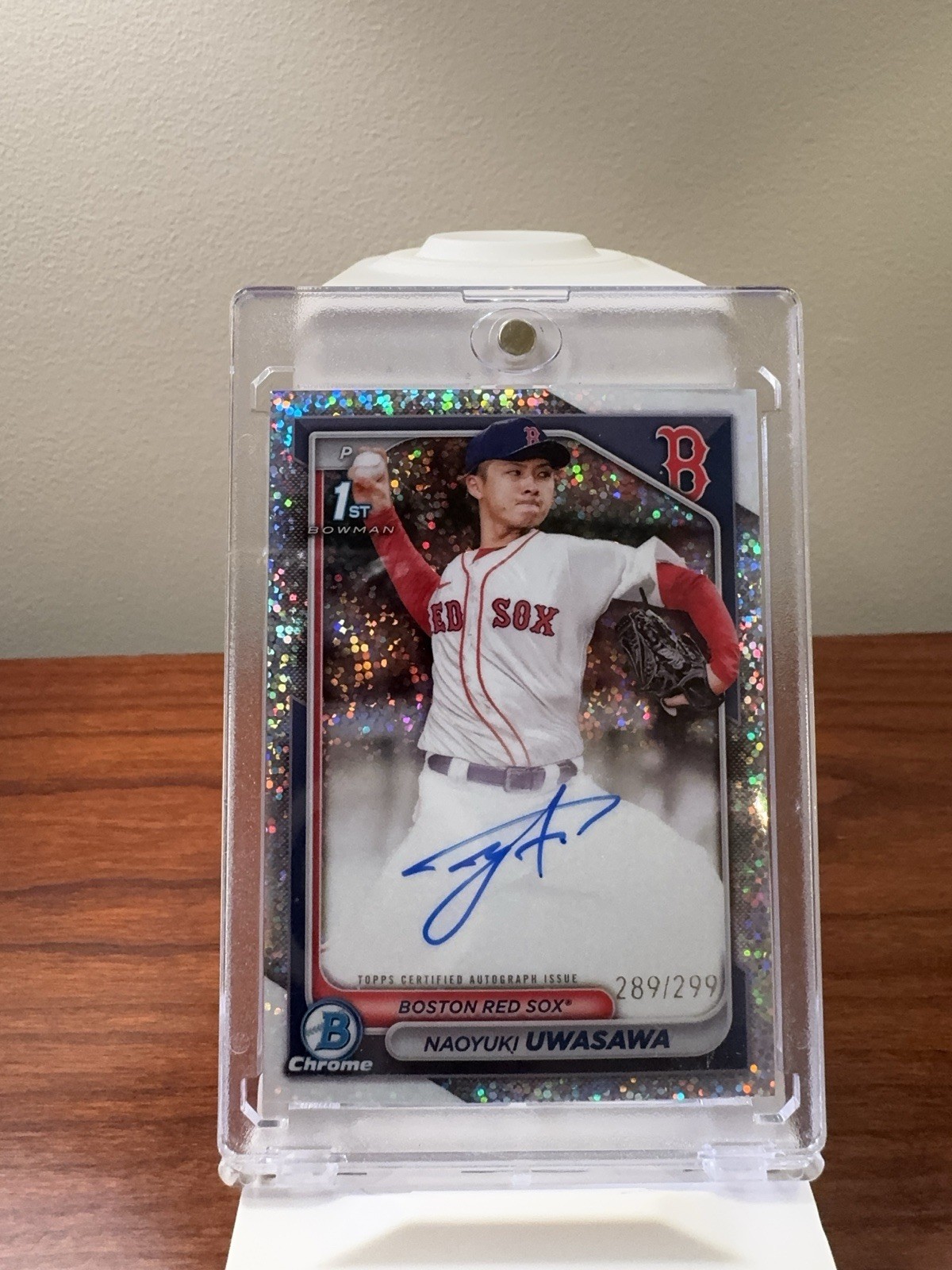 2024 1st Bowman Chrome Auto Naoyuki Uwasawa Red Sox: Speckle Refractor /299
