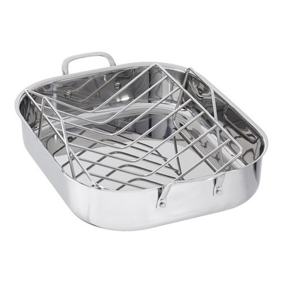 Retailer Basics Stainless Steel Rectangular Roasting Pan Rack 16 In Su01Ssp259