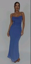 SELFIE LESLIE Teava Laced Waist Maxi Sz S Dress Blue One And Only Collective NWT