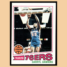 Darryl Dawkins Rookie #132 1977 Topps Philadelphia 76ers Basketball Card NBA NM. rookie card picture