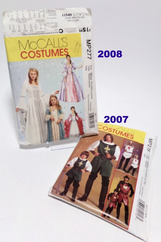 McCall Costume Patterns Lot/2 Knight Musketeer & Princess 18th Century Style - Image 2 of 4