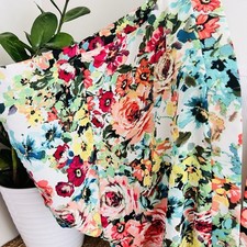 Cato Est 1946 Colorful Floral Fringed Boho Kimono Wrap Blouse Plus 18/20W